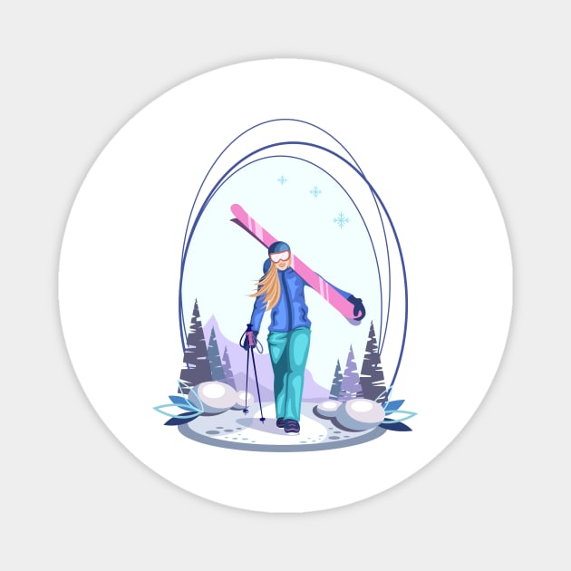 Skier Magnet by Design by Arapova